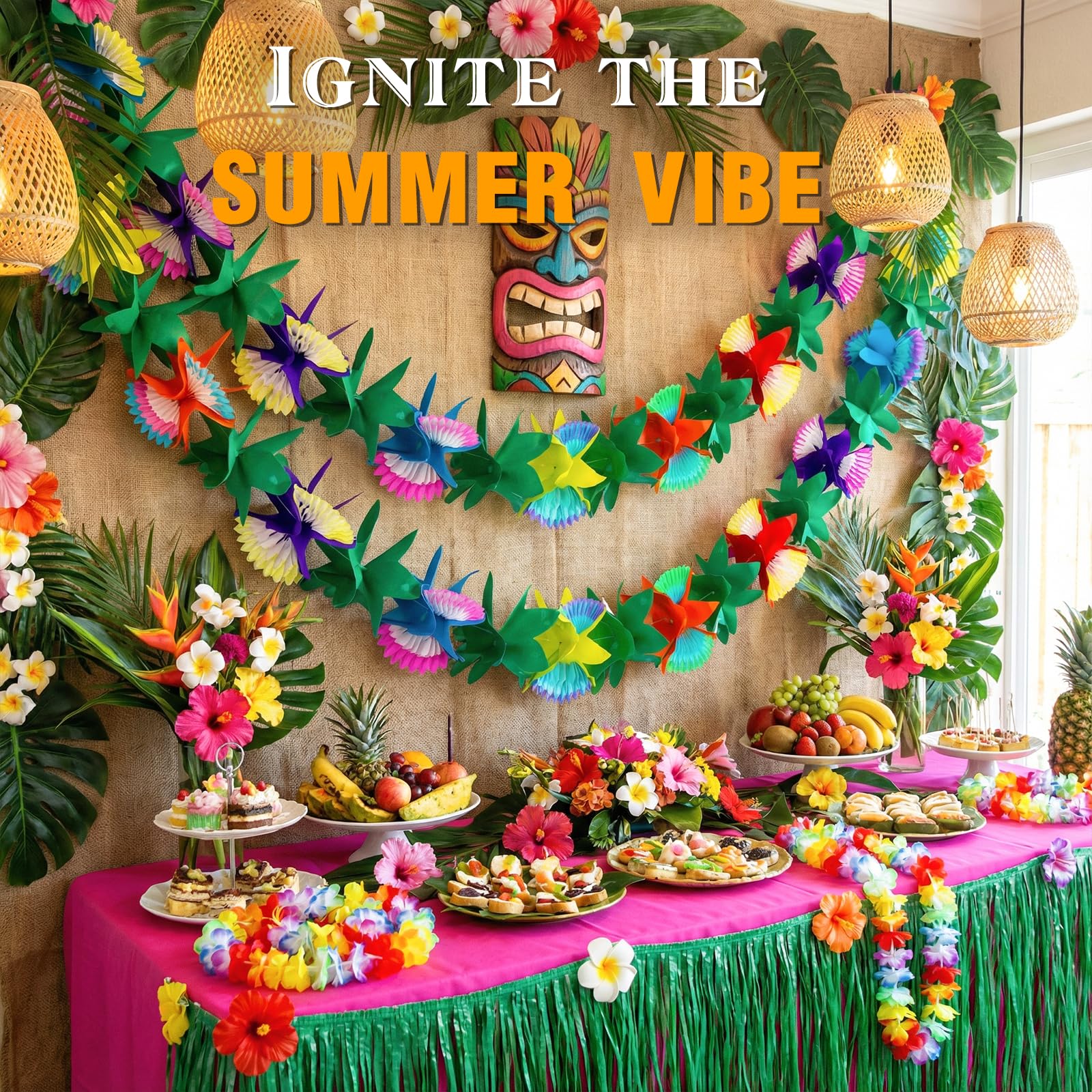 Tropical Garland Party Decorations - 20ft Summer Banner -2