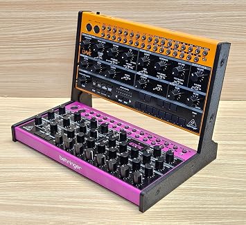 2 Tier Black Desktop Stand For Behringer Crave Edge Grind Spice Synthesizer