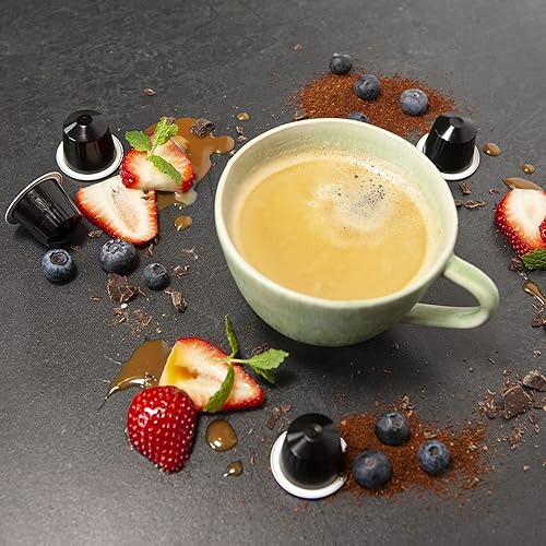 Miniatura 6 de Paquete variado de Espresso orgánico para Nespresso, 100 cápsulas de aluminio orgánico USDA, 3 espressos italianos fuertes + 1 Lungo suave, cápsulas