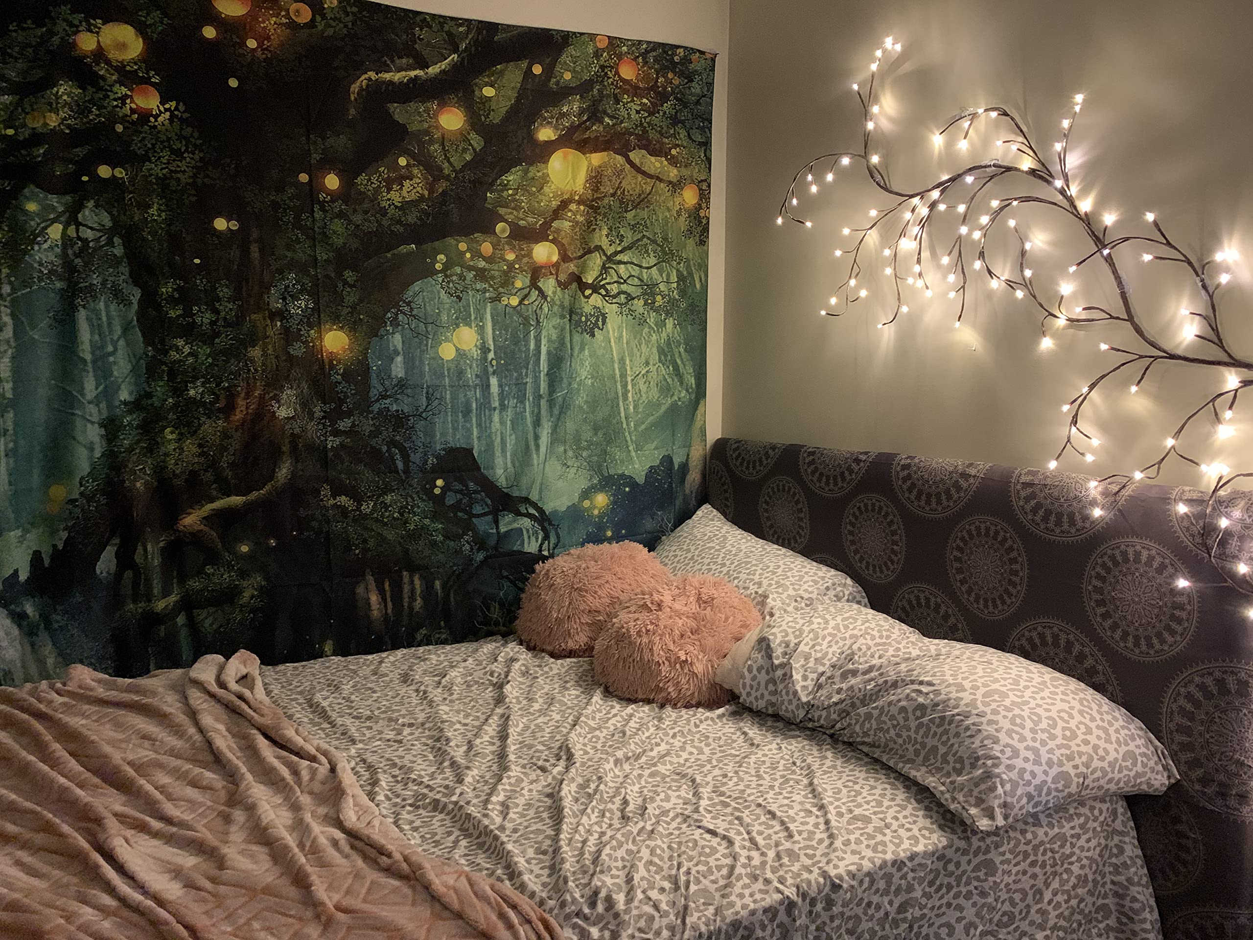 Lighted Willow Vine Vines for Home Decor, Christmas Decorations Indoor Walls Decor Artificial Plants Tree Branches 144 LEDs 7.5FT Lighted Willow Vine Lights for Walls House Bedroom Living Room