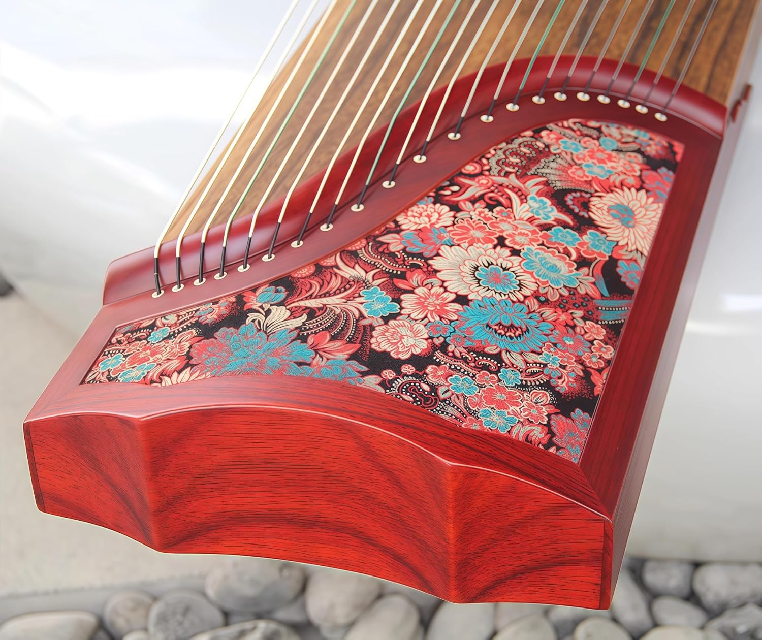 Chinese Zither, Guzheng, Chinese Instrument, Gu Zheng, Handcarved Aged Wood, 20-Yr Artisan Crafted, Natural Sound