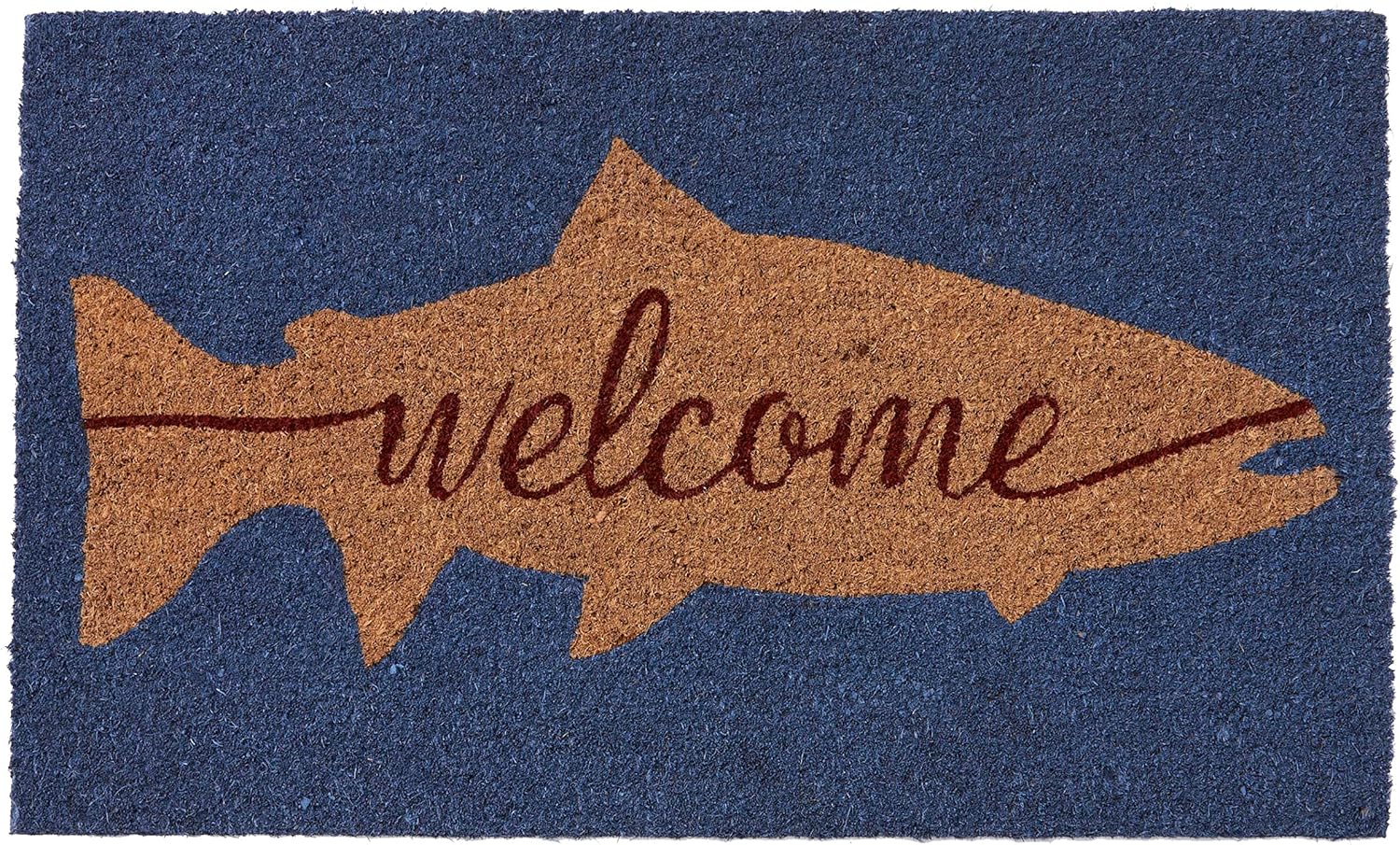 HF by LT Trout 100% Coir Doormat, 18 x 30 inches, Naturally Durable, PVC-Backing, Sustainable