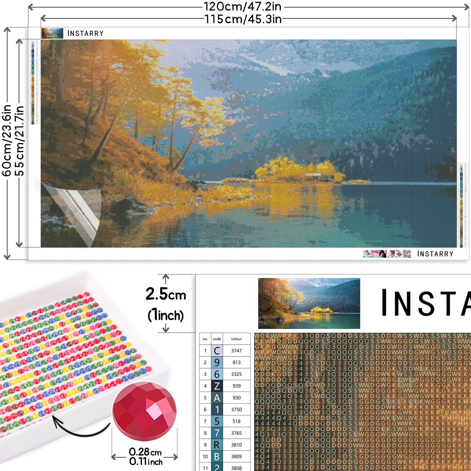 Instarry 5D Kit Diamond Painting Grandi Dimensioni Dipinto di Paesaggio