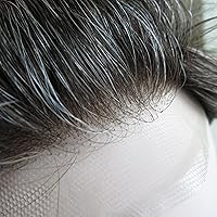 Vista 16 de Toupee para hombres, piezas de cabello humano, sistema de reemplazo de cabello Reak, cabello ondulado de encaje suizo natural #1B30