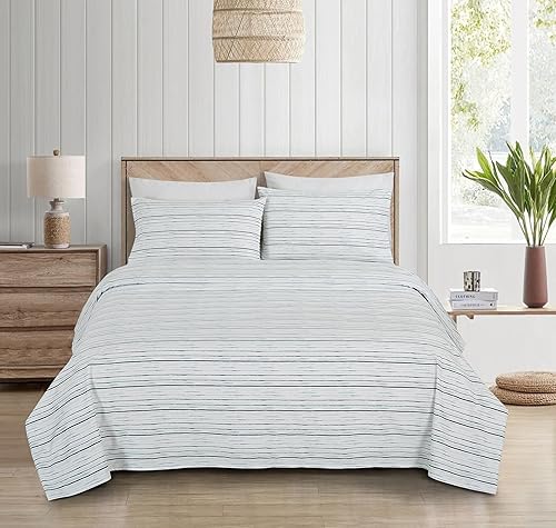 Vista 74 de Chezmoi Collection Juego de sábanas de 4 piezas tamaño King, color blanco, gris, negro, oso pardo, lobos, alces, pino, montaña, estampado, Estampado