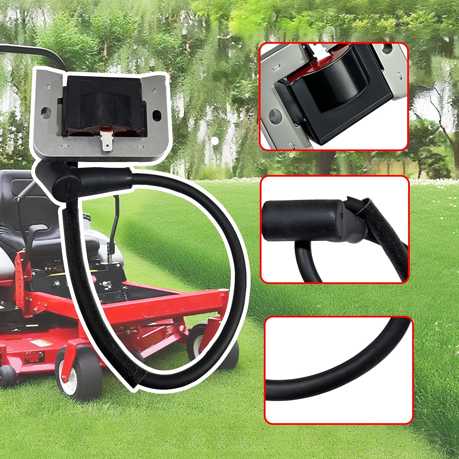 32-584-24-S Ignition Coil Module with Spark plug Compatible for Kohler KT740 KT745 ZT740 Lawn Mower Engine Replace# 32-584-09-S 32-584-25-S 3258425