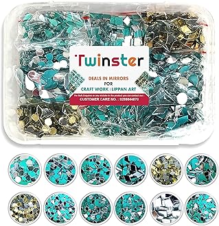 twinster Mirror for Craft Work Silver and Golden Mirror (12 Different Shapes in Total 2000 pcs) Kit Mirrors DIY Best Mirror Kit for Art and Craft?