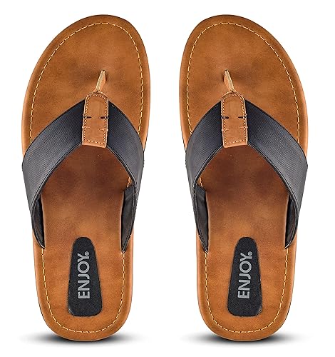 Enjoy Thong Leather Slippers/Sandals/Slip On Slippers and Washable Casual Flip-Flops for Mens & Boys