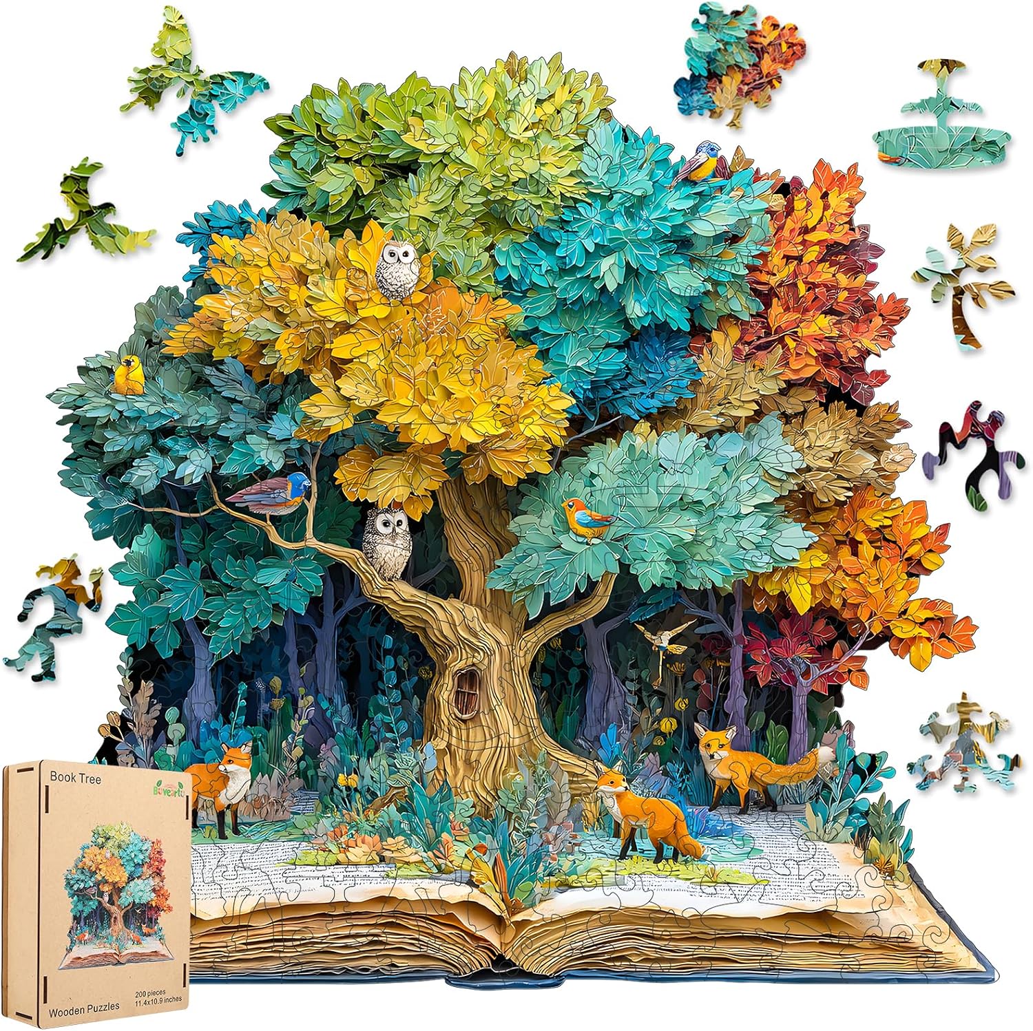 Wooden Puzzles for Adults 200 Pieces, Fall Tree of Life Puzzle