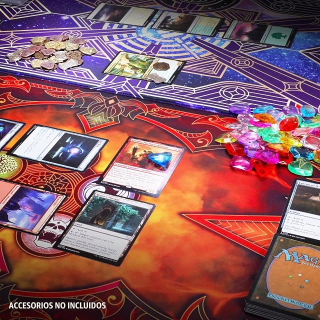 Foto 6 de 8 de ENHANCE Juego de Fichas de Tesoro de Mesa: 40 Fichas MTG de Metal (x10 de Cada Diseño) con Gemas Acrílicas…