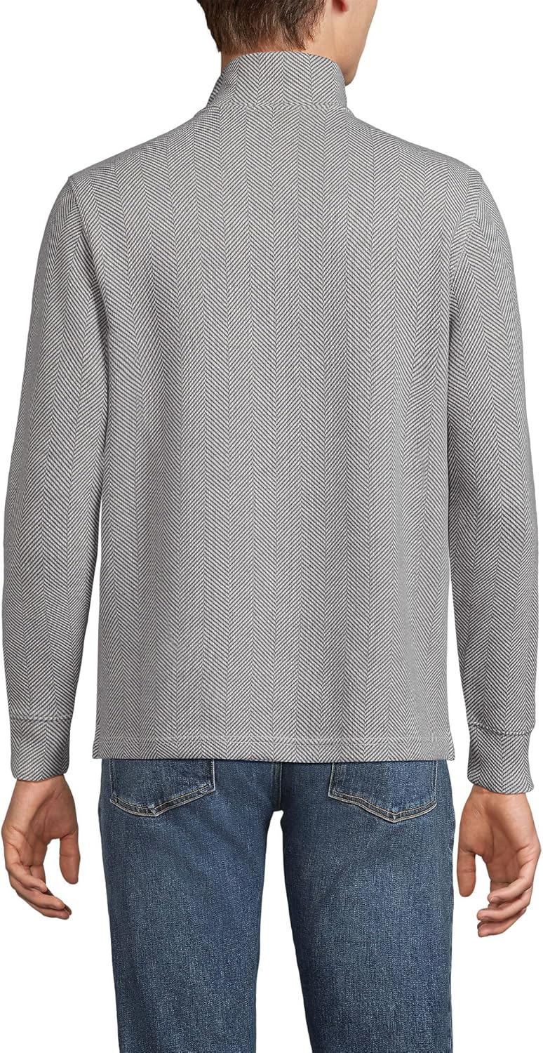 Lands' End Men's Bedford Rib Casual Quarter Zip Sweater - Image 2
