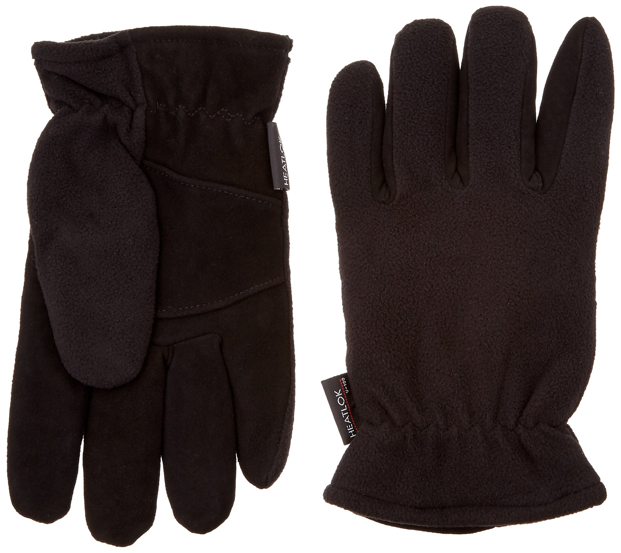 Thermal Gloves Split Deerskin Palm (Black, Medium)