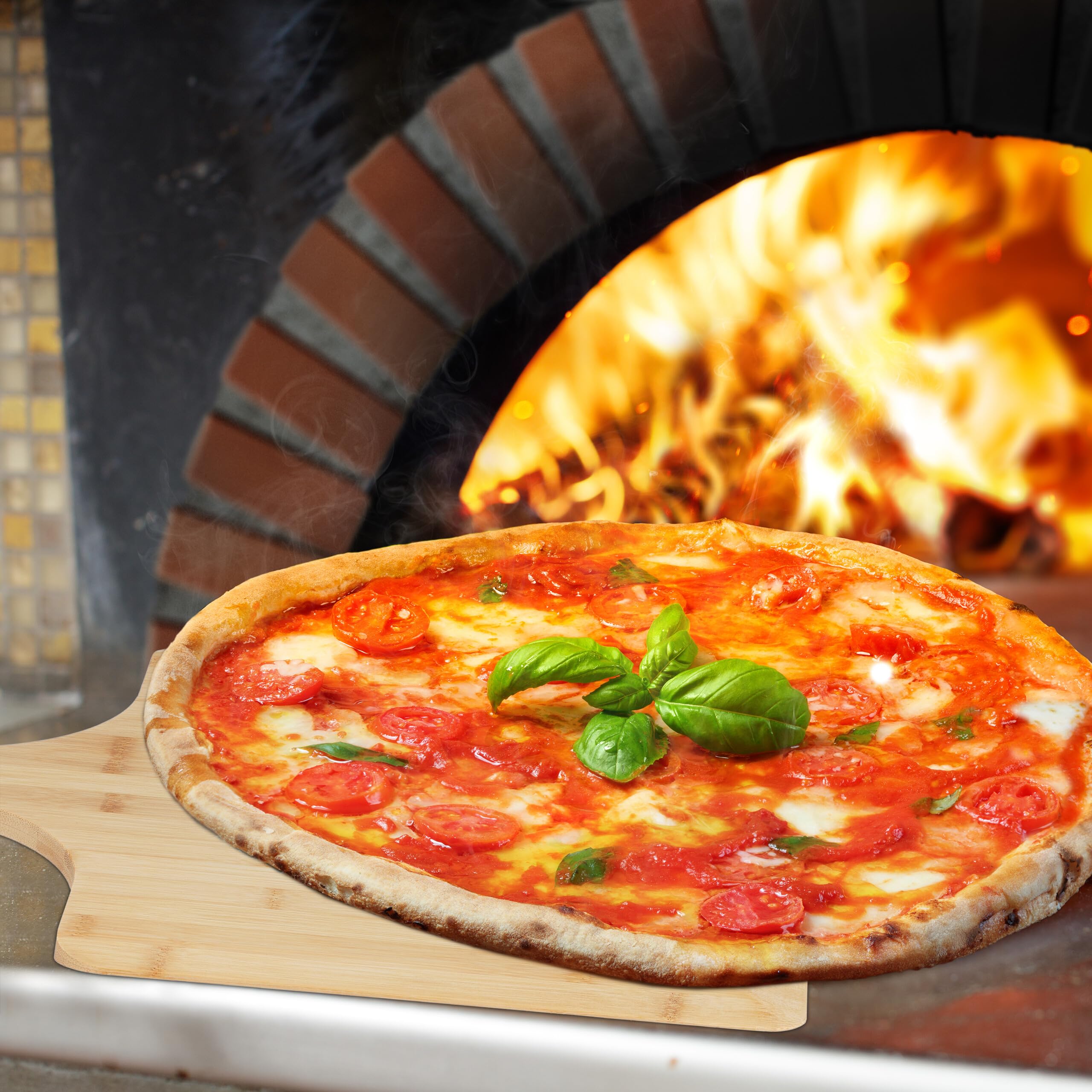 Assiette Pizza BORDEAG Assiette à Pizza En Bois, Planche à Pizza Ronde 40 Cm, Planche Assiette Pizza 40 Cm