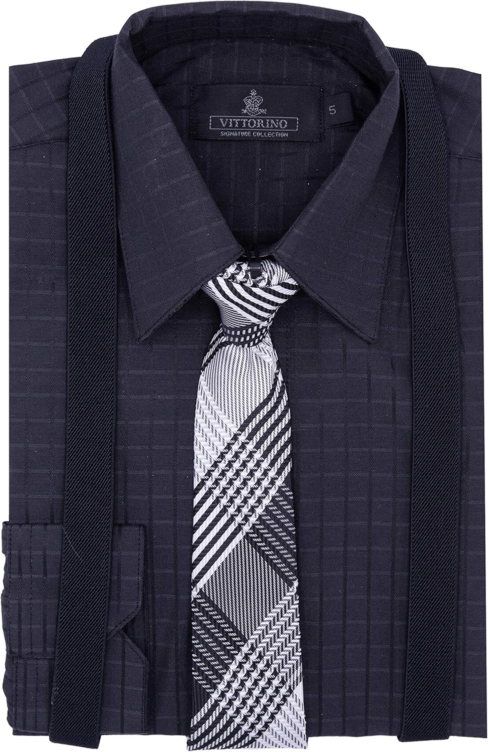 Vittorino Boys' Dress Shirt with Matching Bowtie and Suspenders Set: Clothing, Shoes & Jewelry