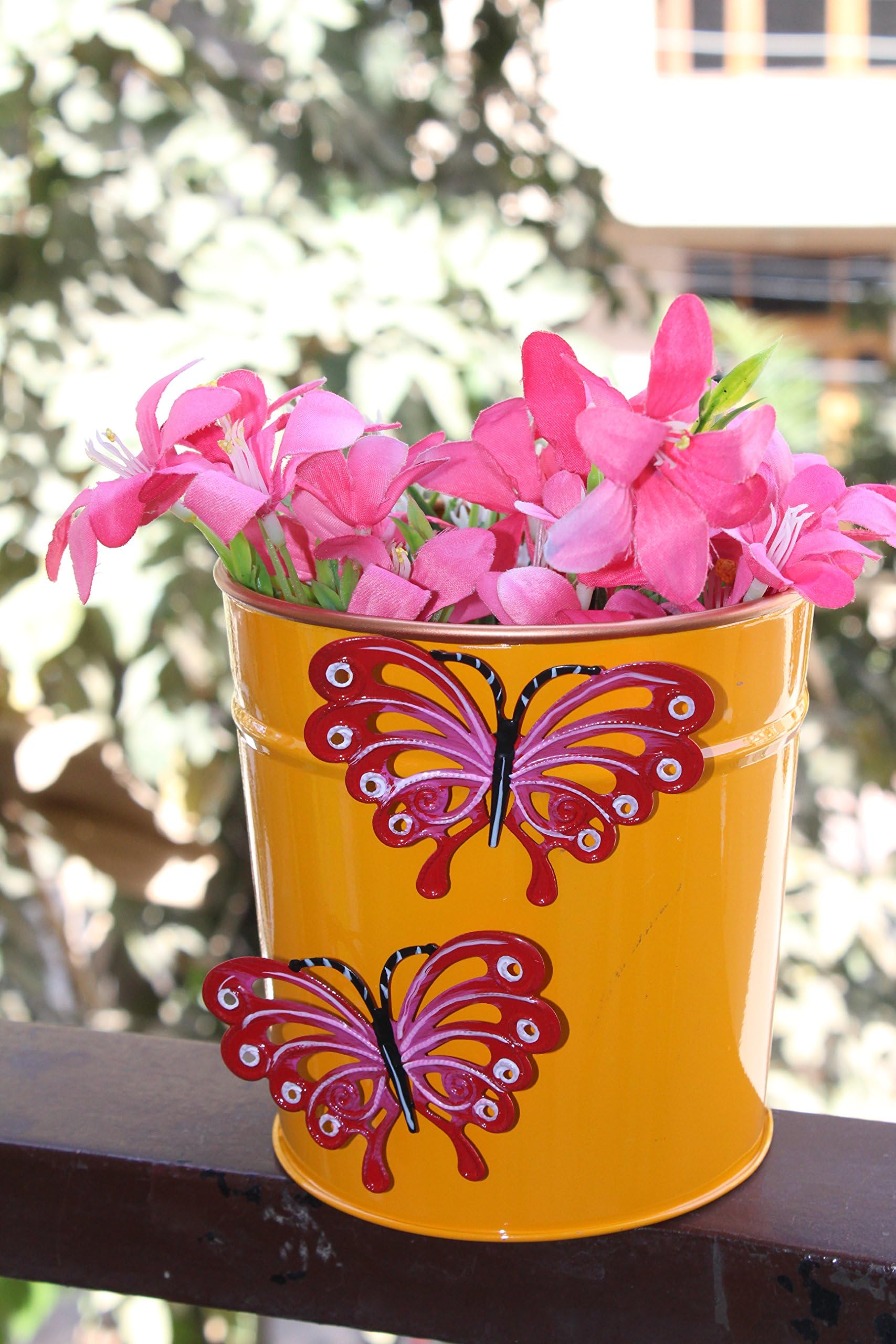Wonderland Butterfly Decorative Metal Fridge Magnet (Multicolour) -Set of 2