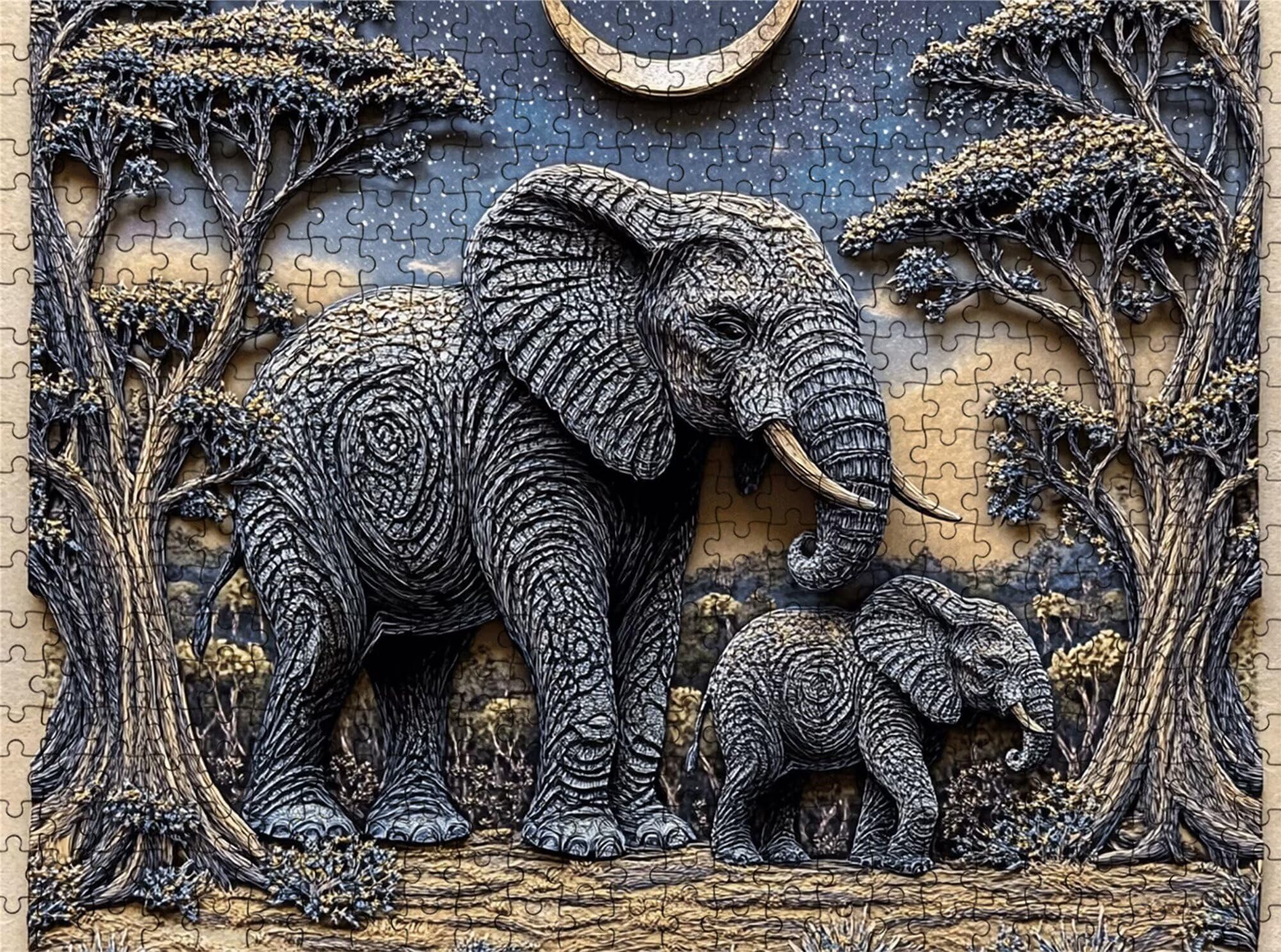 Puzzle 2000 elementów, abstrakcyjne puzzle słonia 2000 elementów dorośli i dzieci, wysokiej jakości artystyczna łamigłówka, 99,5x70,5 cm Klasyczna gra puzzli dla dorosłych, prezent dla kobiety