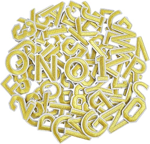 Miniatura 35 de GYGYL 36 Parches de Letras y Números para Planchar, Parches de Letras de Animales, Parche Bordado del Alfabeto A-Z, Números 0-9 Aplique para Ropa