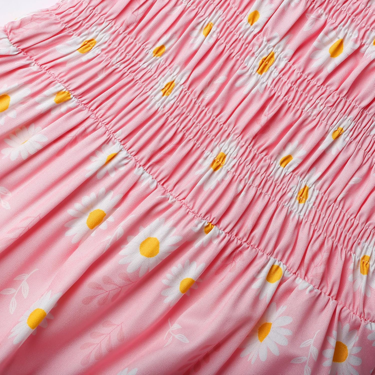 Little Girls Dresses Casual Summer Dress Ruffle Sleeve Floral Tiered Sundress Smocked Shirred Party Dress 3-10 Years - Image 6