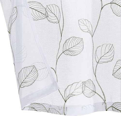 Miniatura 6 de Valance Cenefa de cocina con diseño bordado de hojas