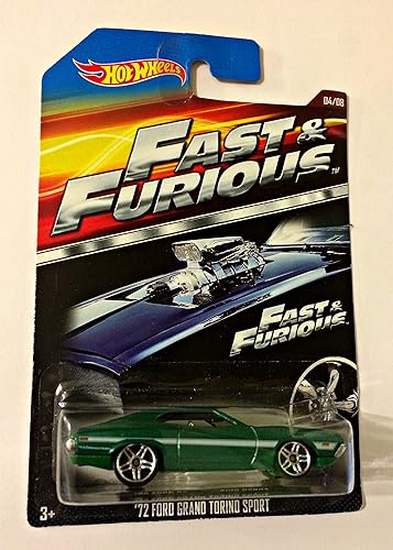 Hot Wheels 2015 Lanzamiento rápido y furioso exclusivo verde '72 Ford Grand Torino Sport #4/8 DIE-CAST