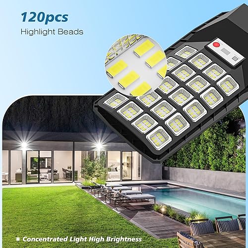 Miniatura 7 de Luces solares impermeables para exteriores, luces solares de 320 para exteriores IP66, 6500K del atardecer al amanecer, sensor de movimiento con