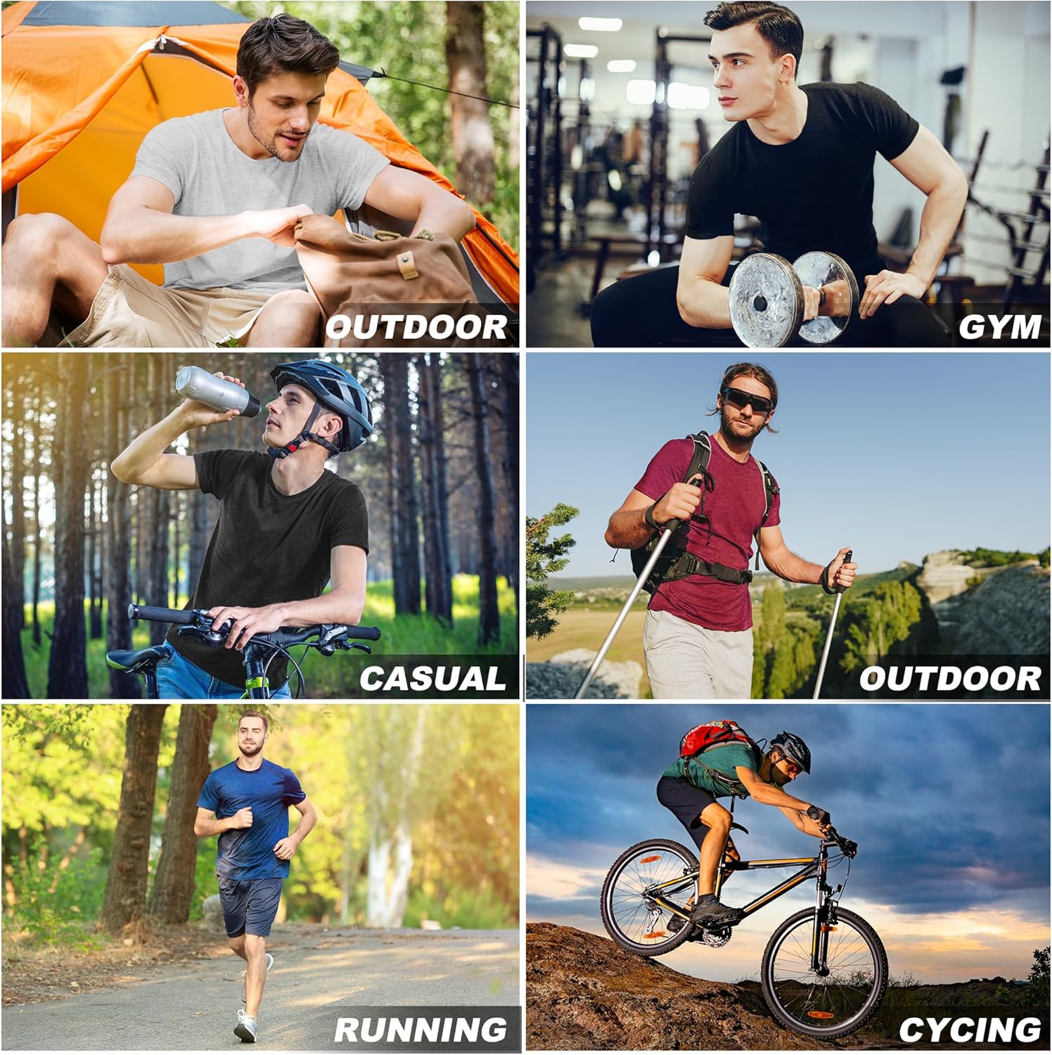 BVNSOZ Men's Workout Shirts Moisture Wicking Athletic Shirts for Men Quick Dry Active Men's Gym T Shirts - Image 5