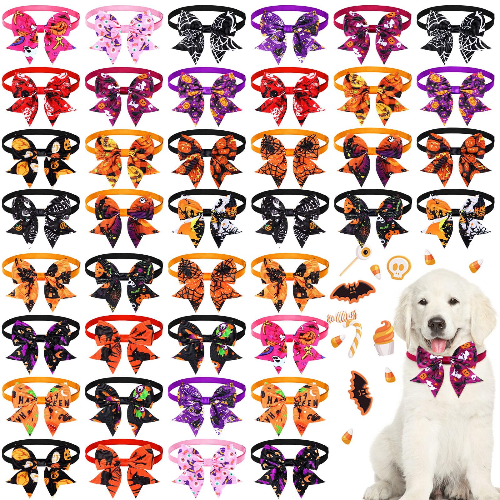 Nœuds papillon pour chien et chat : lot de 40 pièces anti-irritation pour un toilettage sans gêne