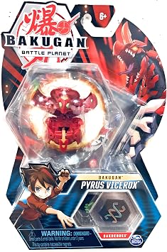 Bakugan, Pyrus Vicerox, 2-inch Tall Collectible Transforming Creature, for Ages 6 and Up