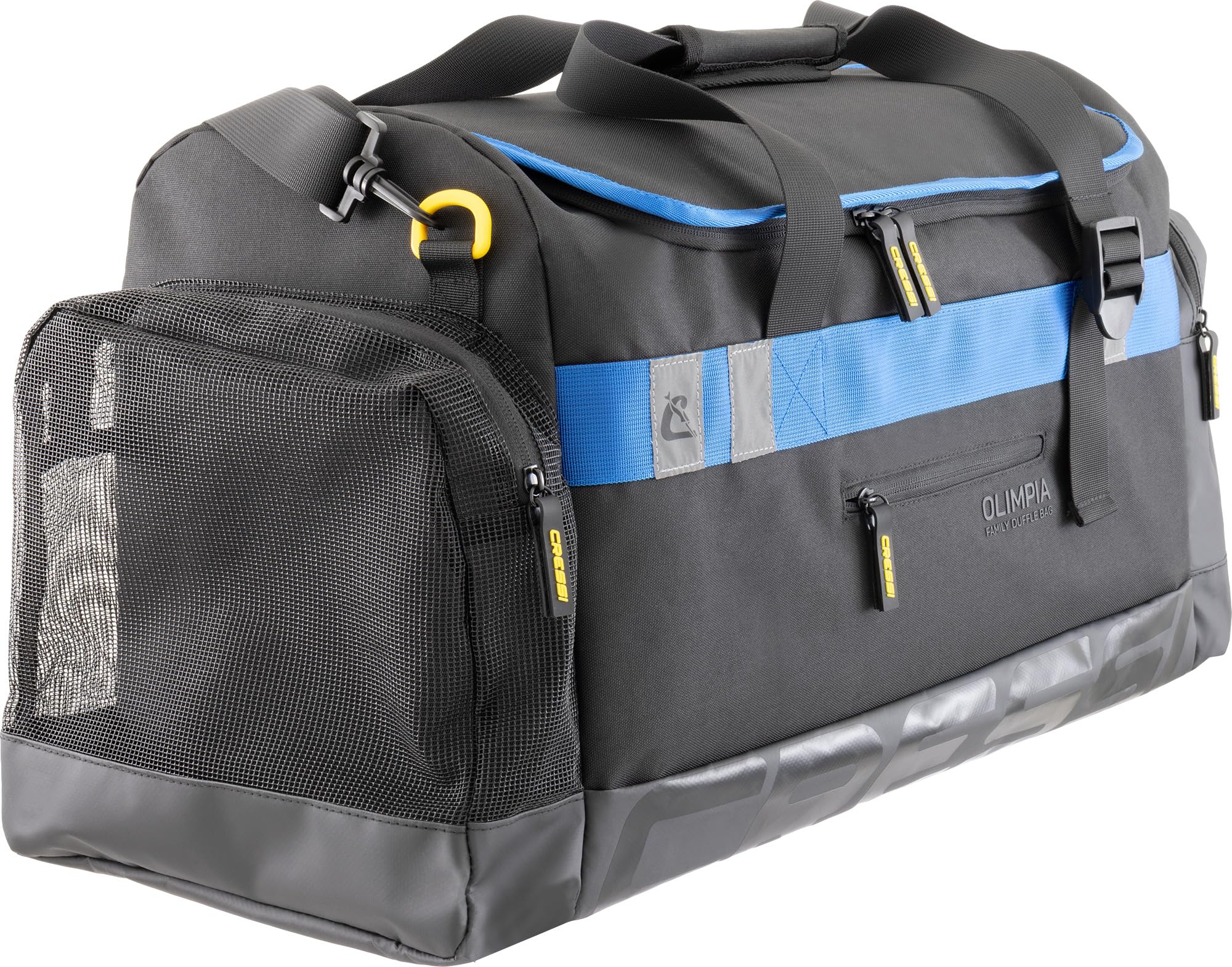 CRESSI seit 1946 - Olimpia Pool Family Duffle - Modulare Sporttasche, ideal für Männer und Frauen fürs Schwimmbad und Wassersport, auch für Gruppenaktivitäten, Schwarz/Blau, 45 L