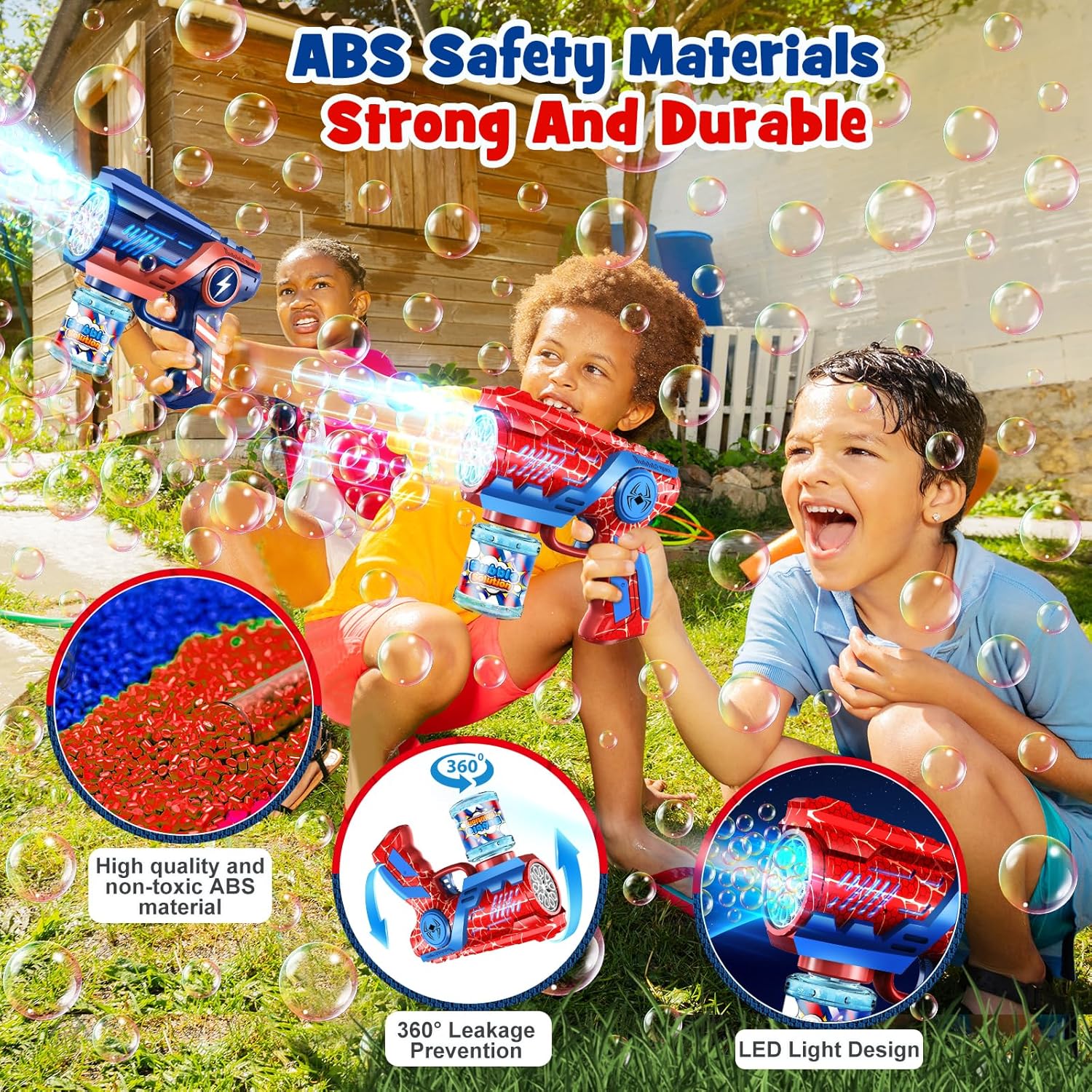 Nicmore Fart Gun Toy for Kids Bundle with Bubble Gun Machine Toys for Kids