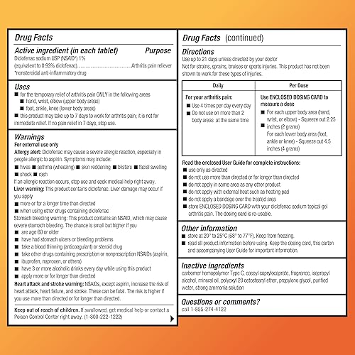 Miniatura 9 de Tienda Basic Care Gel tópico de diclofenaco sódico, 1% (AINE), para alivio del dolor de artritis, 1.76 onzas (paquete de 1) (el embalaje puede