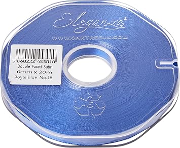 ELEGANZA Double Faced Satin Ribbon 6mm x 20m Royal Blue No.18