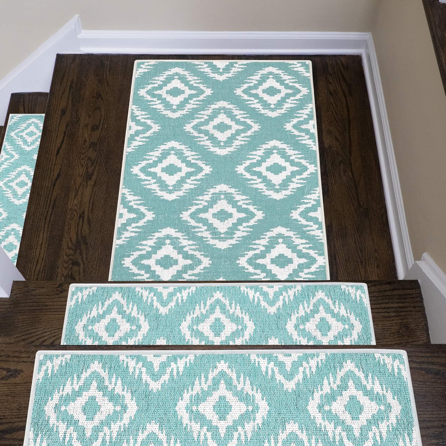 SUSSEXHOME Tetra One Collection 2 x 3 Foot Heavy Duty Low Pile Rug Runner - Ultra-Thin Non Slip Area Rug - Washable Cotton Indoor Rug for Front Door Foyer Rug for Entryway