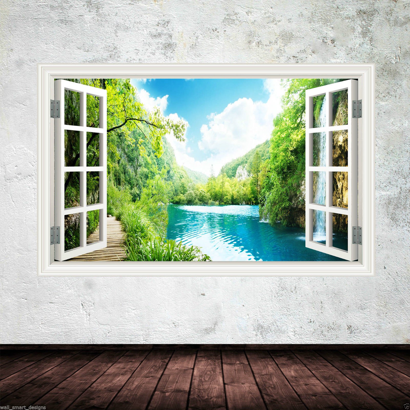 絵画 destination Full Colour LAKE BEACH PARADISE wall art sticker decal transfer