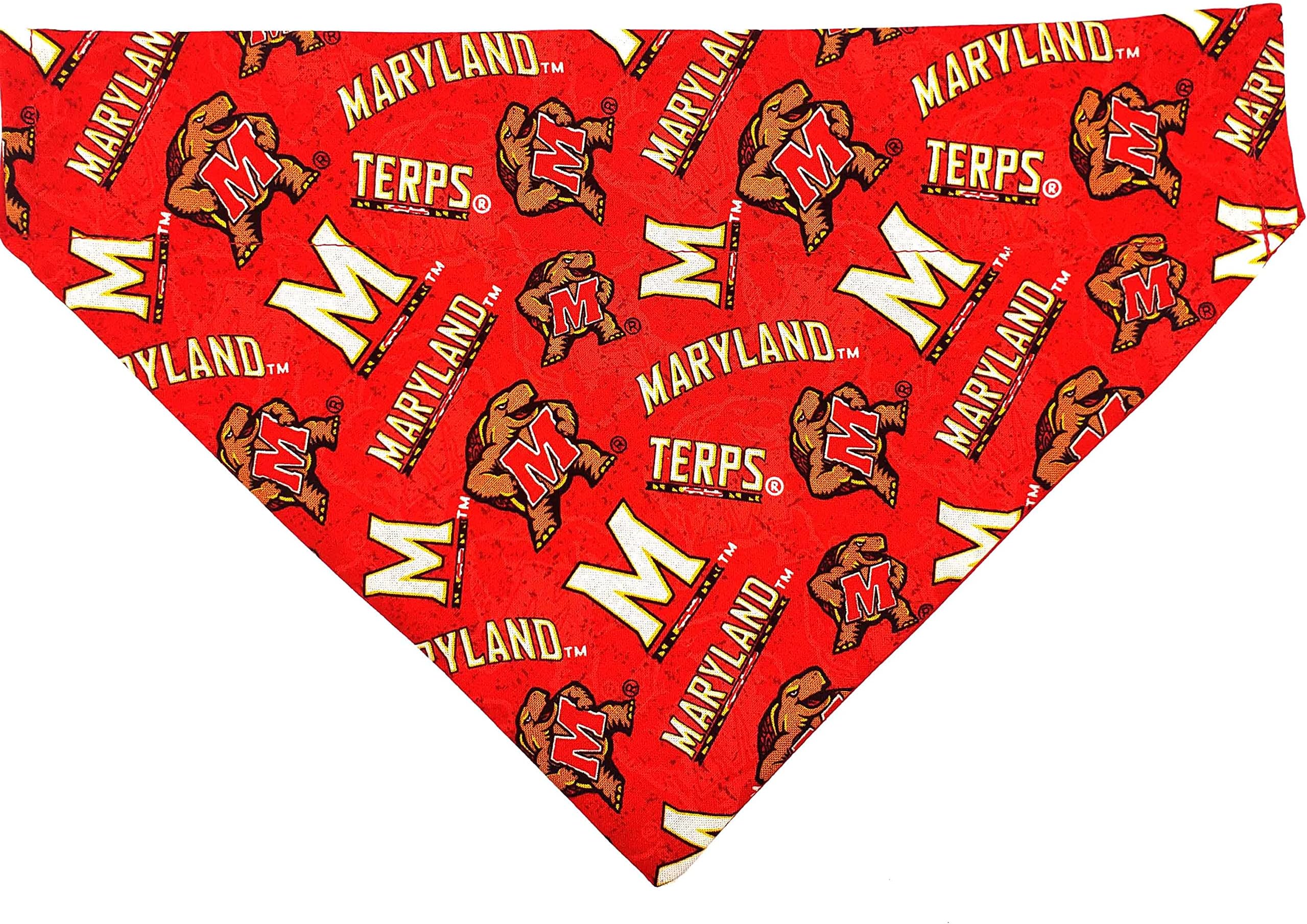 Maryland Terps Pet No-Tie Dog Bandana Slip On Over the Collar