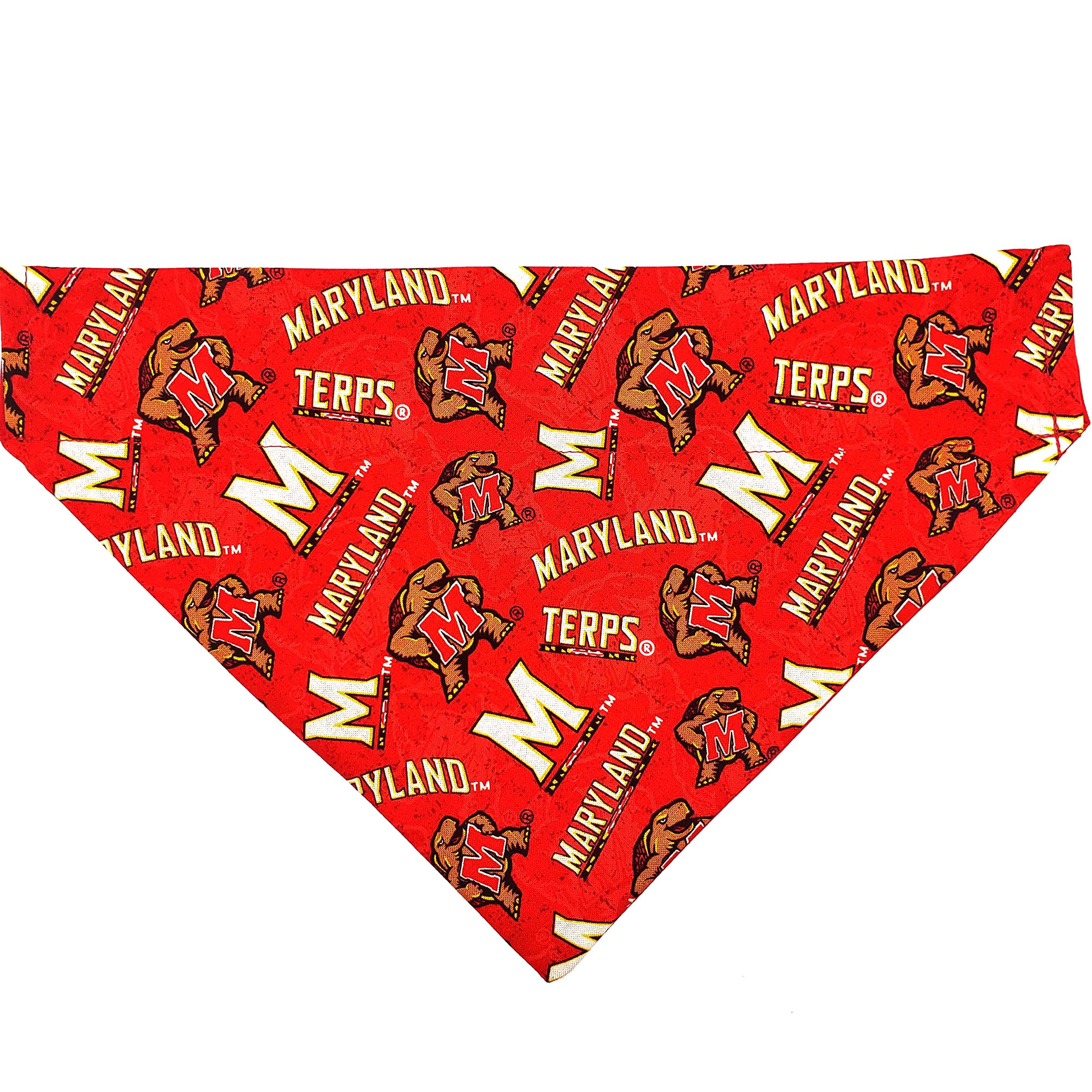 Maryland Terps Pet No-Tie Dog Bandana Slip On Over the Collar
