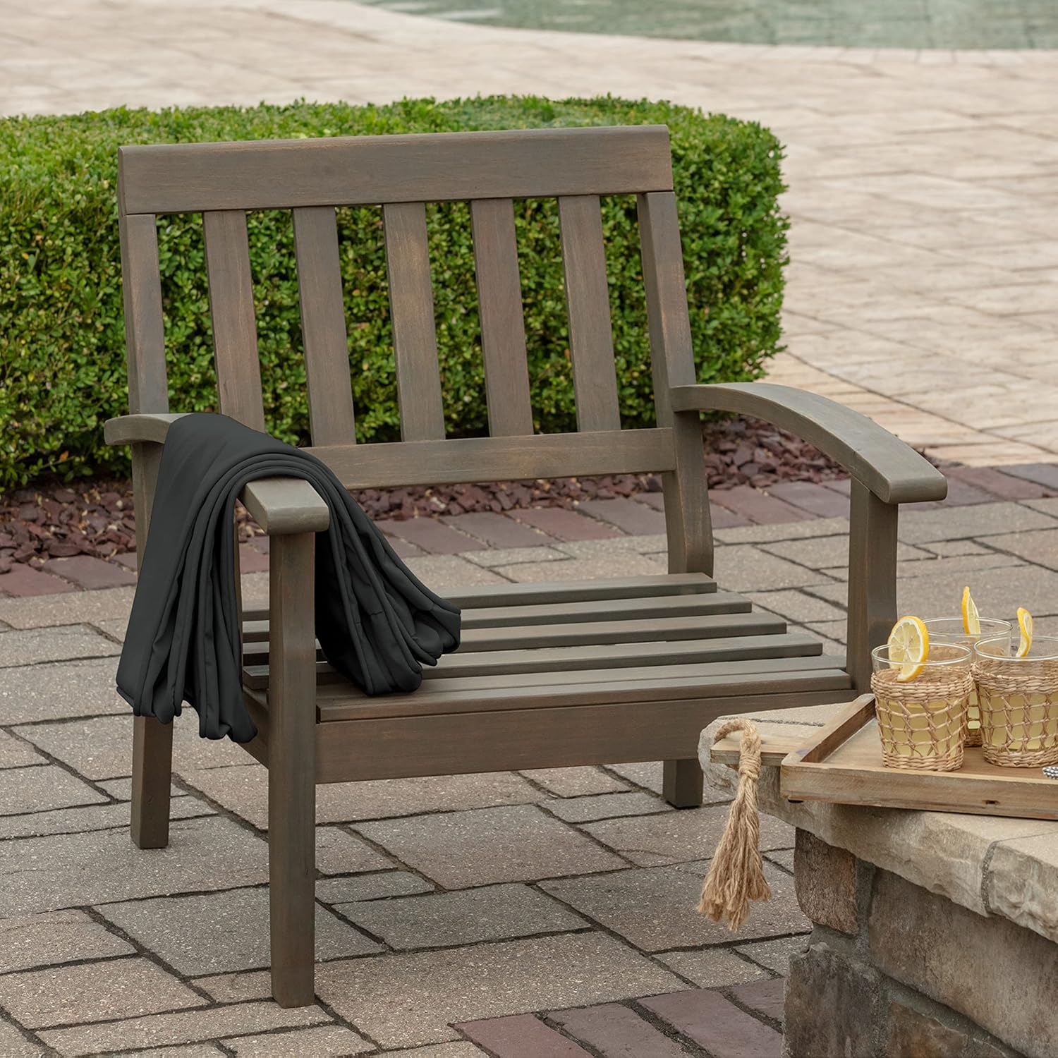 Arden Selections ProFoam Performance Outdoor Deep Seat Cushion Cover 24 x 24, Slate Grey