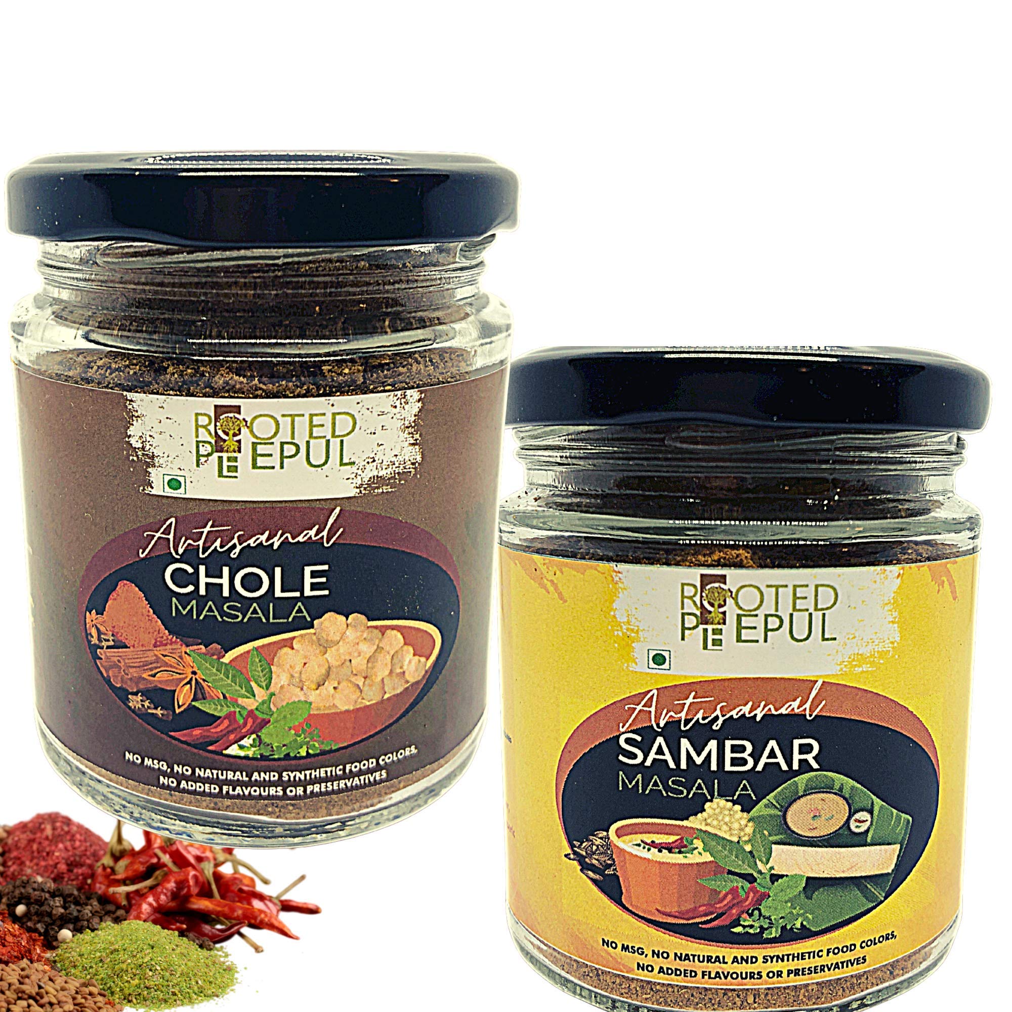 Rooted Peepul Artisanal Chola Masala & Sambar Masala| Less Chilli More Spice| (75g X 2) (B08QJP2DVR) Amazon Price History, Amazon Price Tracker