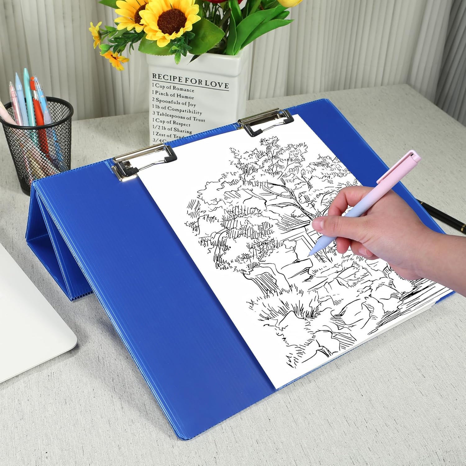 2pcs 16 x 12 inch slant board for writing, sloped surface clipboard 20°tilted writing board to improve handwriting legibility for writing reading drawing