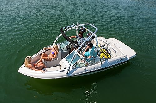 Miniatura 6 de MT1 Wakeboard Tower - Ajuste universal para lanchas de motor (60 a 102 pulgadas de ancho) soportes de liberación rápida, aluminio anodizado