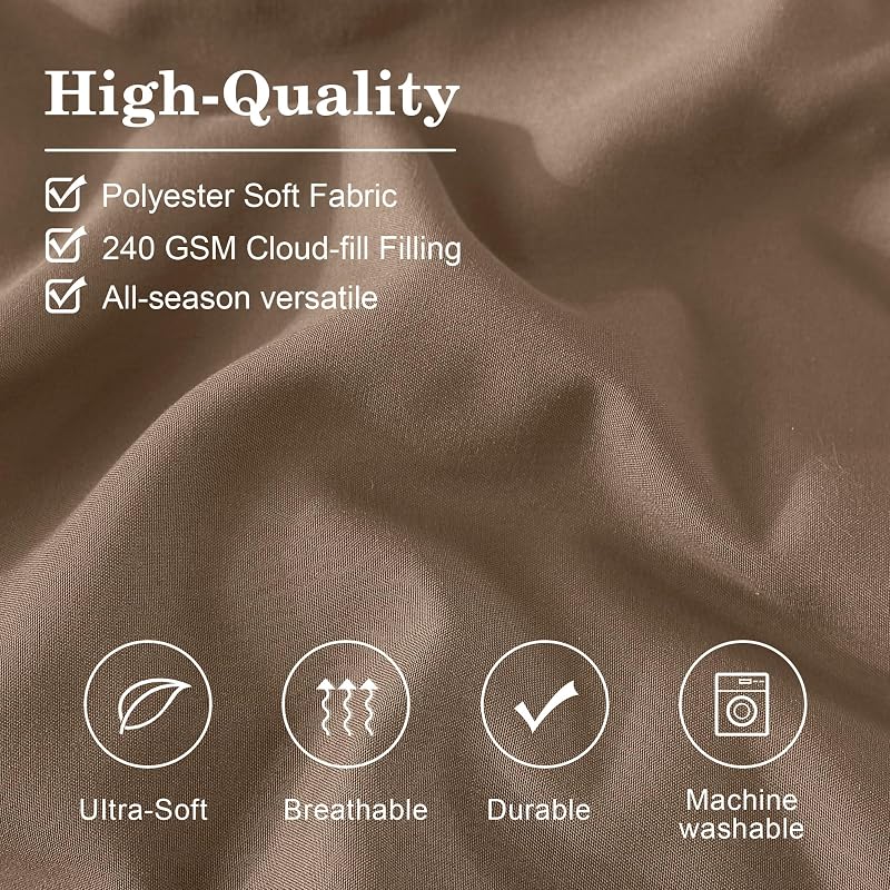 King Size Comforter Set-7 Pieces Brown Soft Bed in a Bag King Bedding Sets image 6