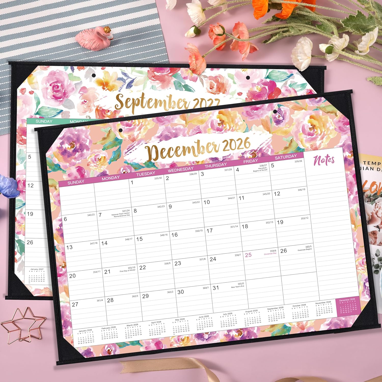 2026-2027 Desk Calendar - Jul 2026 - Dec 2027, 18 Months Large Monthly Desk Calendar, 22" x 17", Desk Pad, Large Ruled Blocks, To-do List & Notes, Best Desk/Wall Calendar for Planning and Organizing