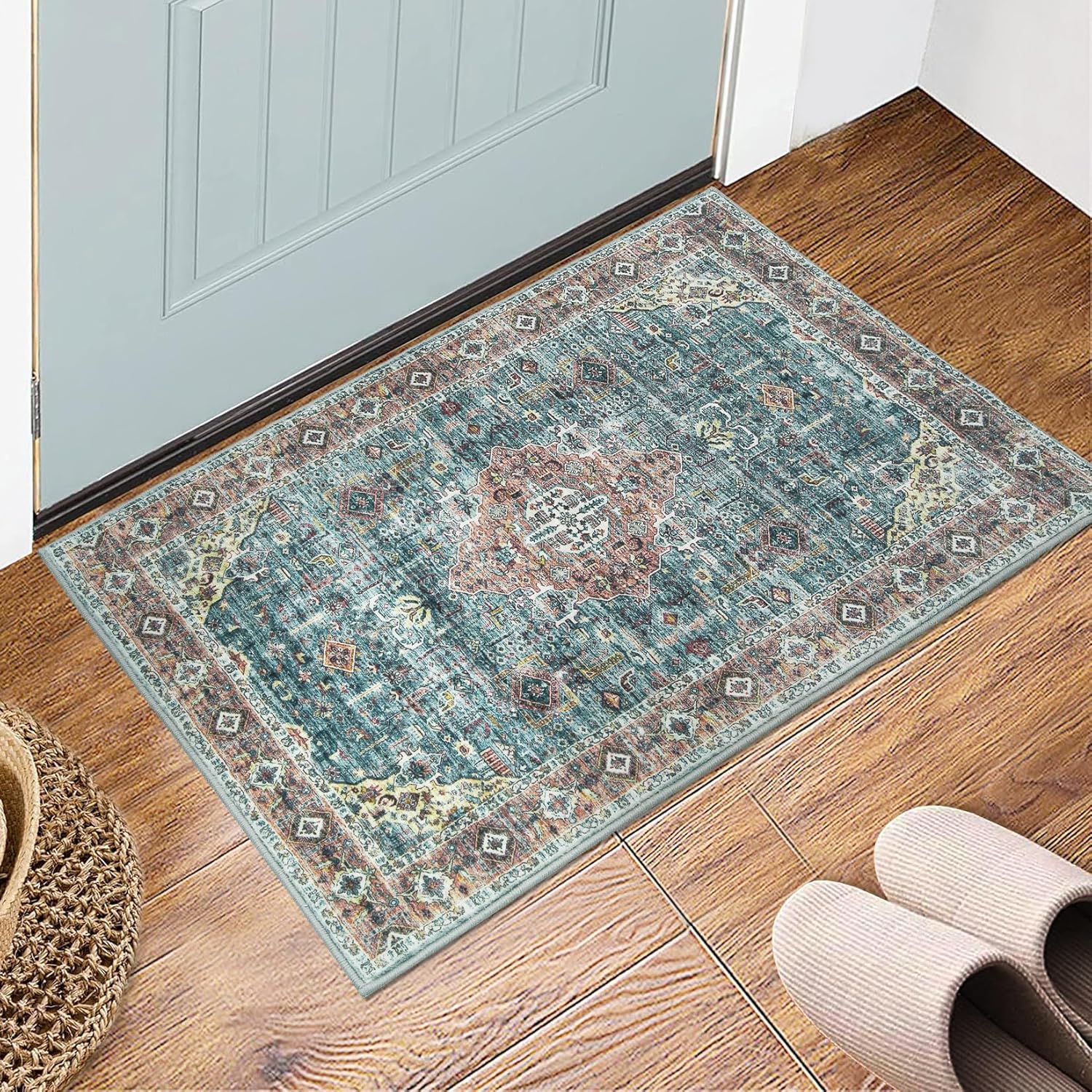 GlowSol 2x3 Area Rug Machine Washable Area Rug for Entryway Bedroom Non Slip Backing