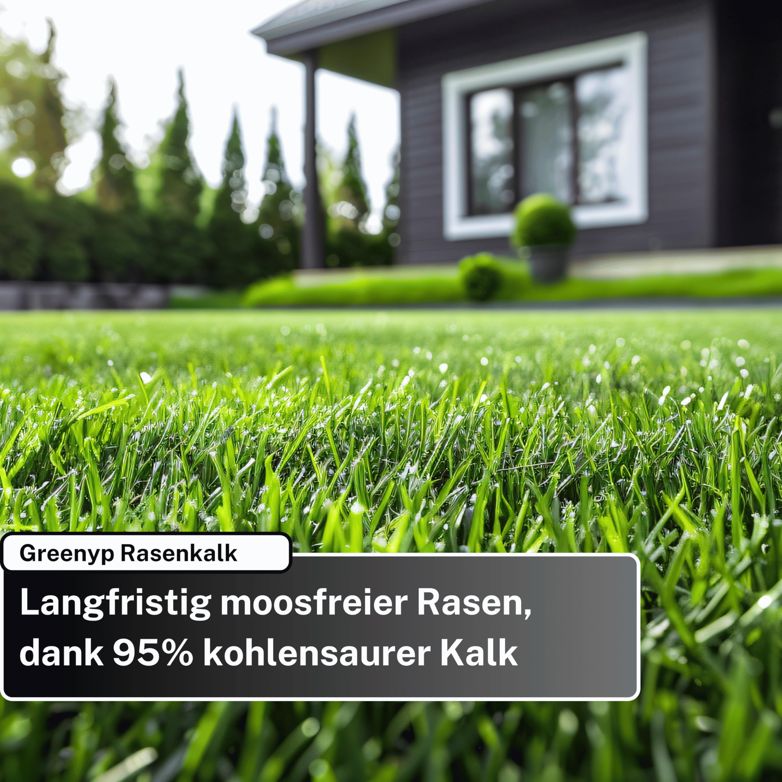 Greenyp Rasenkalk & Gartenkalk I 30kg / 600m² I fein gekörnter kohlensaurer Kalk gegen Moos und Pilze im Rasen I staubarm & ideal für den Streuwagen I verstärkt die Düngung I Rasendünger Frühjahr