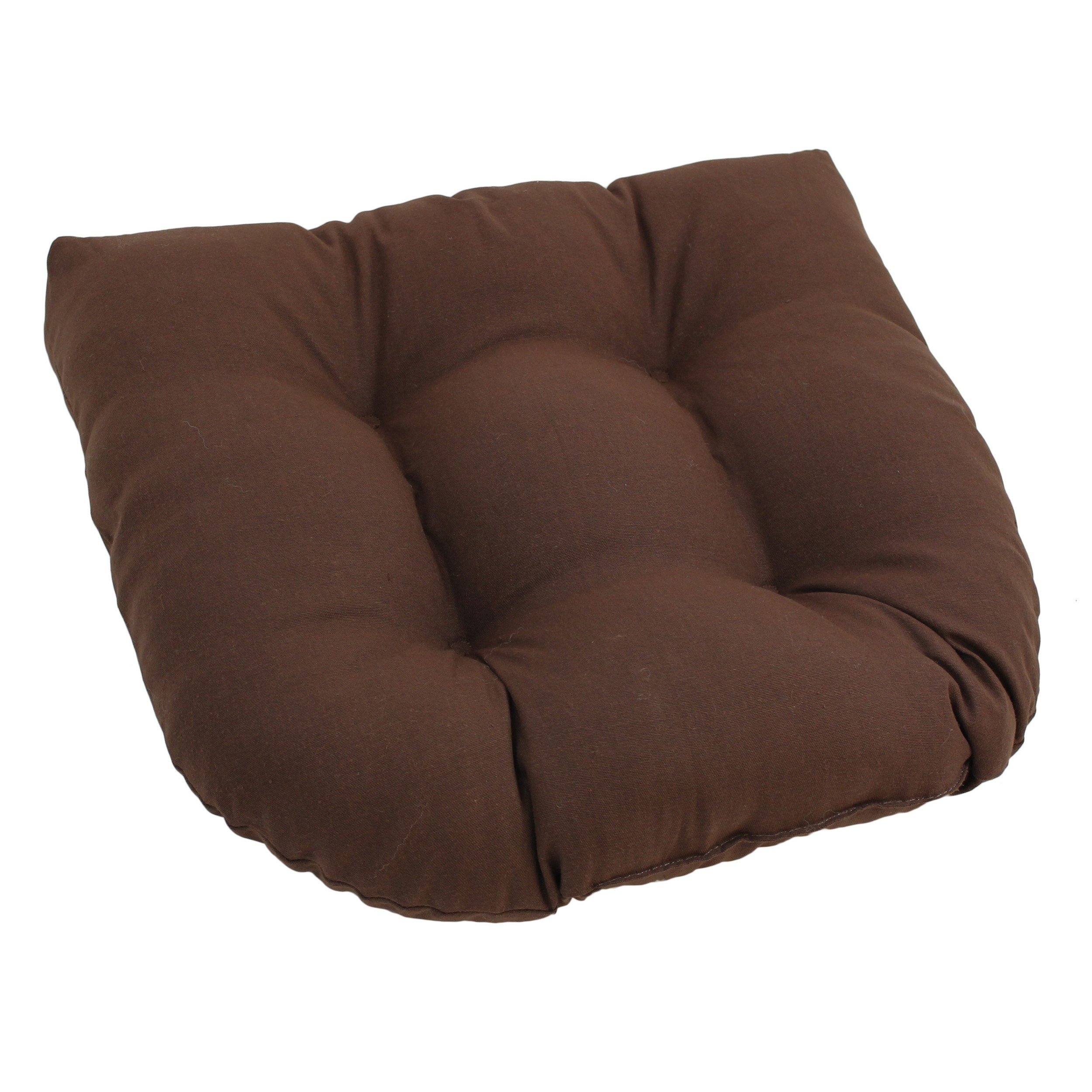 Blazing Needles Twill Rounded Back Chair Cushion, 19" x 19", Toffee