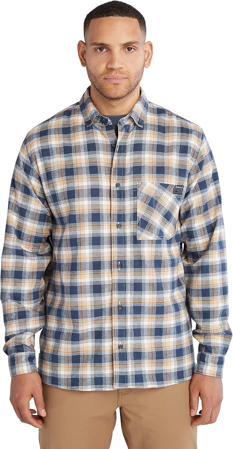 Timberland PRO Unisex-Adult Woodfort Long-Sleeve Lightweight Flannel Flex Shirt