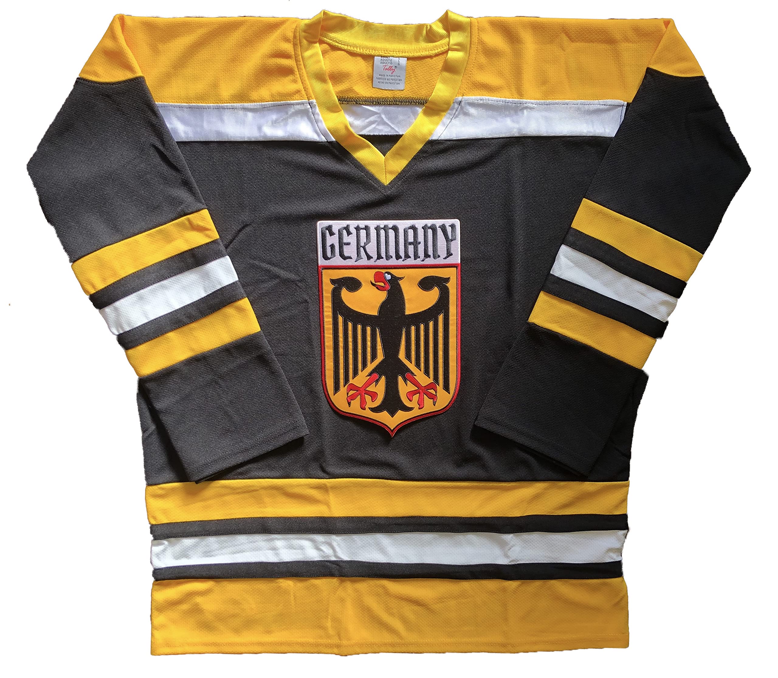 Tally Team Germany Hockey Jerseys - We Customize and Ship (Black, Adult Large)