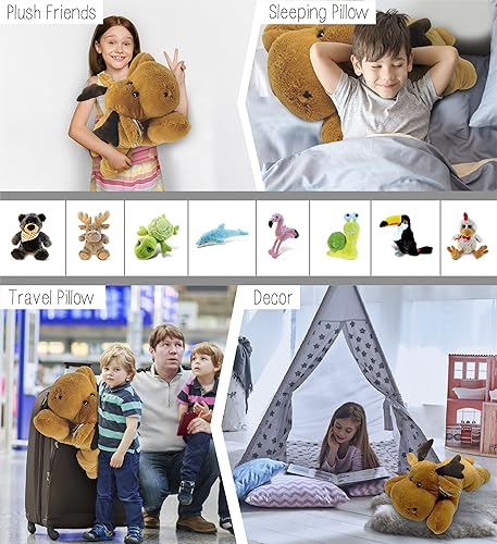 Miniatura 4 de DolliBu - Almohada de peluche de alce de peluche, tamaño  Almohada de animales súper suave para niños, acogedora siesta Buddy, almohada de suelo