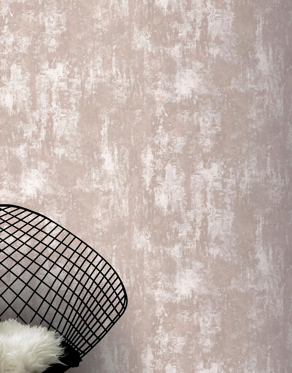 Arthouse Stone Textures Blush Pink & Rose Gold Wallpaper for Living Spaces & Feature Walls, Kitchen Bedroom Hallway Wallpaper 10.05m x 0.53m Roll, Metallic Highlights 902107
