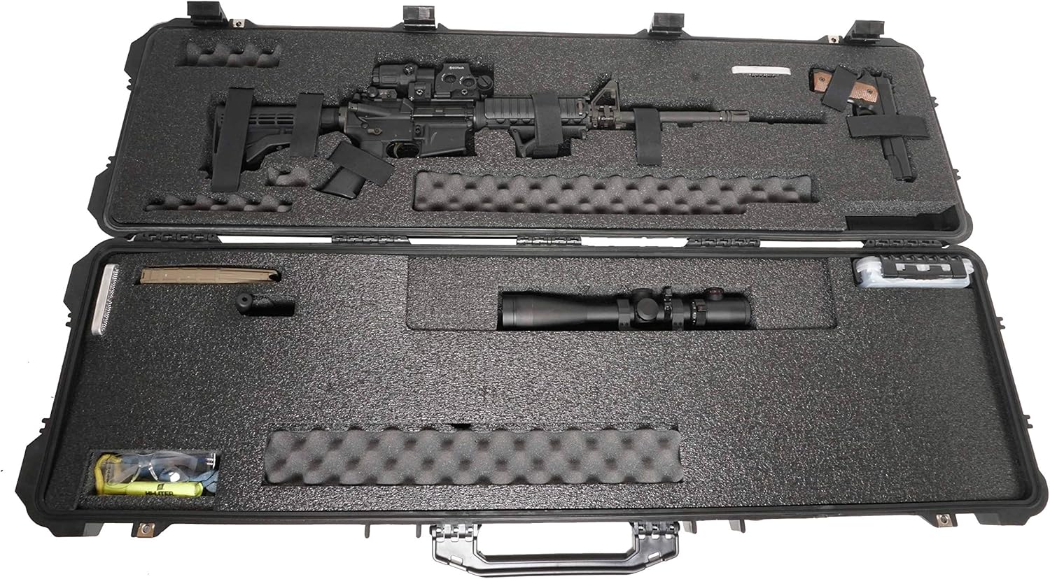 Case Club Pre-Cut Waterproof 2 Rifle Case. Fits a Precision and a Standard. Comes with a Small Waterproof Box and Silica Gel to Help Prevent Rust